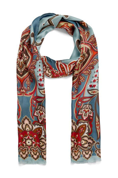 Bella Ballou - Silk Scarf - Royal Paisley /  Blue